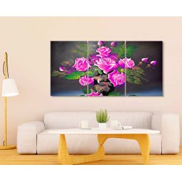 Quadro Decorativo 122x60 Sala Flores Rosas Choque Grande - 2