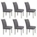 Ver imagem 3 de Conjunto Sala de Jantar Mesa Tampo Mdf/vidro Preto 6 Cadeiras Pampulha Leifer