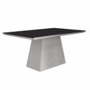 Ver imagem 2 de Conjunto Sala de Jantar Mesa Tampo Mdf/vidro Preto 6 Cadeiras Pampulha Leifer