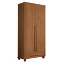 Ver imagem 2 de Guarda-Roupa Solteiro com 2 Portas 1 Gaveta e 4 Prateleiras Dubai Marrom Carvalho Tapajós