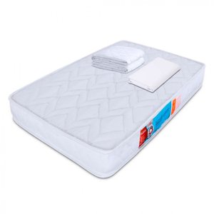 Kit Colchão Chiqueirinho Cercadinho Mini Berço + Lençol Avulso 180 Fios + Protetor Capa Bf Colchões
