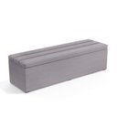 Ver imagem 1 de Calçadeira Baú Ursa 140 para Cama de Casal N-023 Veludo Cinza Claro Aradecor