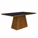 Ver imagem 2 de Conjunto Sala de Jantar Mesa Tampo Mdf/vidro Preto 6 Cadeiras Pampulha Leifer