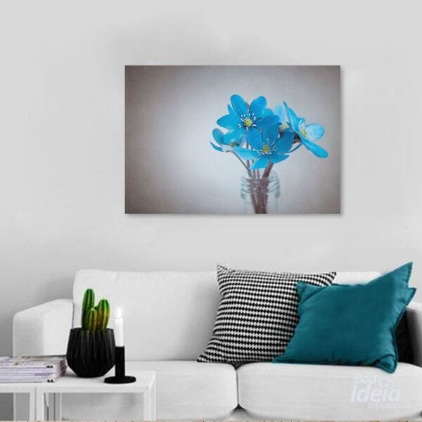 Quadro Decorativo Paisagem Flor Azul Em Canvas 60x40 - 2