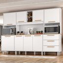 Ver imagem 2 de Kit Cozinha 8 Portas 3 Gavetas 242 cm Polar Branco Absoluto Zanz