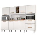Ver imagem 1 de Kit Cozinha 8 Portas 3 Gavetas 242 cm Polar Branco Absoluto Zanz