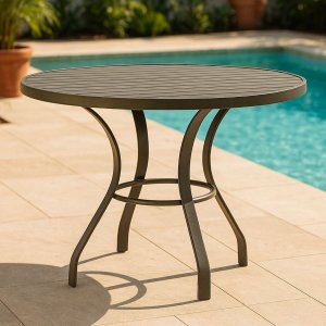 Mesa com Tampo Ripado em Alumínio (1m) - Cozinha, Edícula, Piscina Bege