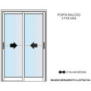 Ver imagem 3 de Porta de alumínio 02 Folhas Móveis Travessa Maxx Branca - 210x120