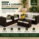Ver imagem 2 de Conjunto Sofá 4 Lugares Fibra Sintética Varanda Mesa Centro