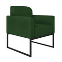 Ver imagem 6 de Kit Namoradeira e 2 Poltronas Decorativas Base Industrial Preta Maressa S23 Suede Verde - Ibiza