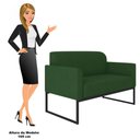 Ver imagem 5 de Kit Namoradeira e 2 Poltronas Decorativas Base Industrial Preta Maressa S23 Suede Verde - Ibiza
