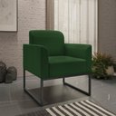 Ver imagem 7 de Kit Namoradeira e 2 Poltronas Decorativas Base Industrial Preta Maressa S23 Suede Verde - Ibiza