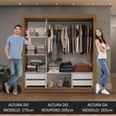 Ver imagem 6 de Guarda-roupa Casal 3 Portas de Correr Rustic/cinza Sublime Plus Madesa