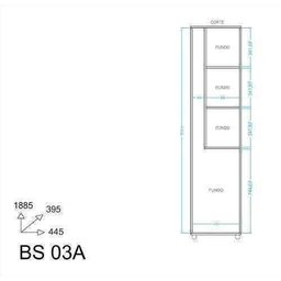 Armário Lavanderia 1 Porta Área de Serviço Bs 3 - Branco - 4 Armário Lavanderia 1 Porta Área de Serviço Bs 3 - Branco - 4