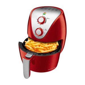 Air Fryer Britânia 4,6 Litros 127v 1500w Display Analógico Vermelho e Inox  Bfr46vi