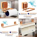 Ver imagem 3 de Kit Banheiro Toalheiro 45cm Papeleira Saboneteira Ventosa - Rosé Gold