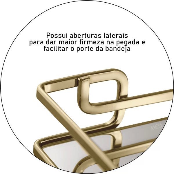 Bandeja Espelhada Luana Lavabo Luxo - Dourado - 5