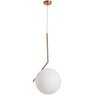 Luminária Pendente Vidro Fosco e Metal Dourado 30cm - 1