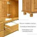 Ver imagem 5 de Armario Cristaleira e Balcao 3 Portas Madeira Maciça Freijo Milani Store