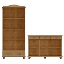 Ver imagem 2 de Armario Cristaleira e Balcao 3 Portas Madeira Maciça Freijo Milani Store