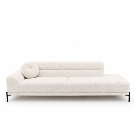 Sofá Arezzo 3 Lugares Pés Aço Preto 210cm Terminal Esquerdo Boucle Off White - Sallar Home