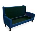 Ver imagem 4 de Kit Cabeceira Geovana + Calçadeira Baú Felix King Size 195cm Suede - Ecotec Decor:Azul Marinho