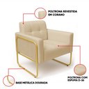 Ver imagem 3 de Poltrona Sala Decorativa Kit 2 Elisa Base Tubular Alta Dourada Sintético Pu D03 - D’Rossi