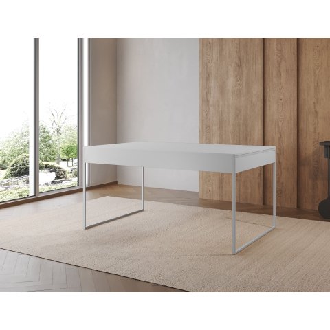 Mesa Industrial Filadélfia 120x75 Ferro Branco Tampo Branco
