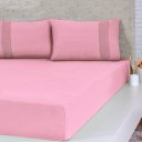 Ver imagem 4 de Jogo de Cama Casal Malha 3 Pçs Bella Cama 100% Algodão 138x188x30cm Coral
