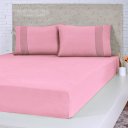 Ver imagem 1 de Jogo de Cama Casal Malha 3 Pçs Bella Cama 100% Algodão 138x188x30cm Coral