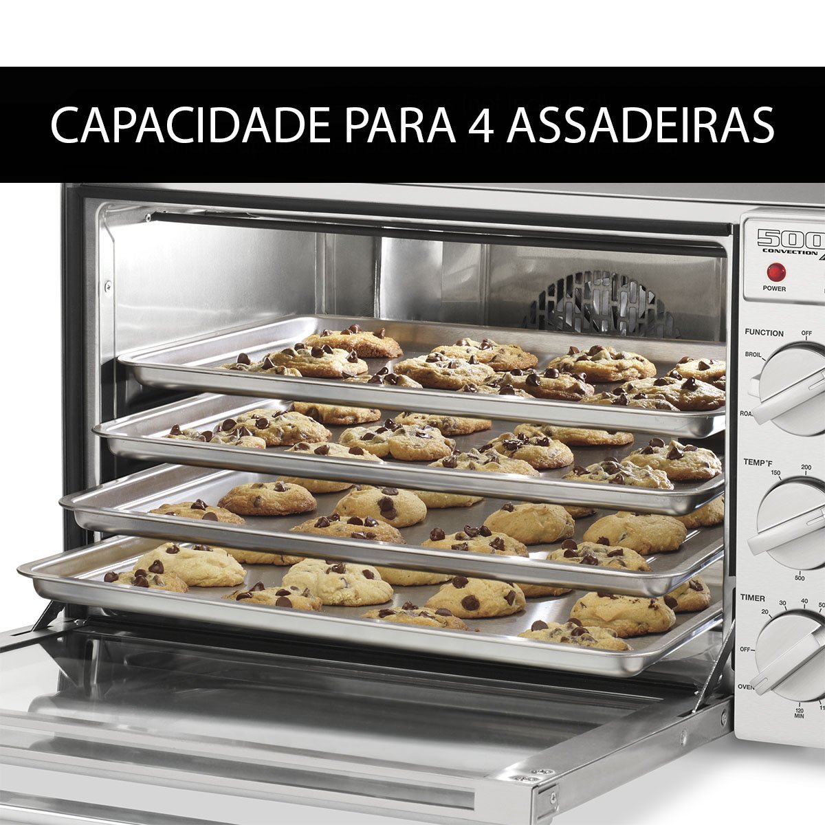 Forno Eletrico de Bancada 42,5l Convecçao 1700w Esquenta Assa Torra Gratina Doura Pao Torta Pizza Co - 5