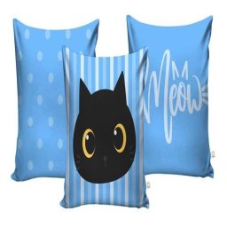 Kit Cortina Infantil Gatinho + 3 Capas Almofadas De Quarto - 3