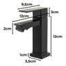 Torneira Banheiro Lavabo Pia Luxo Preto 1/4 de Volta - Fino Inox - 6
