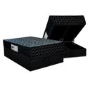 Ver imagem 1 de Cama Box Baú Queen: Colchão Ortopédico Paropas Ag65 Prime Gold Black + Base Crc Suede Black (