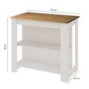Ver imagem 4 de Bancada Ilha de Cozinha com 2 Prateiras Branco/Freijo