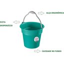 Ver imagem 3 de Balde Plástico 610-7 Linha Oba Alça Anatômica Relevo em Ondas 8L Verde Sanremo