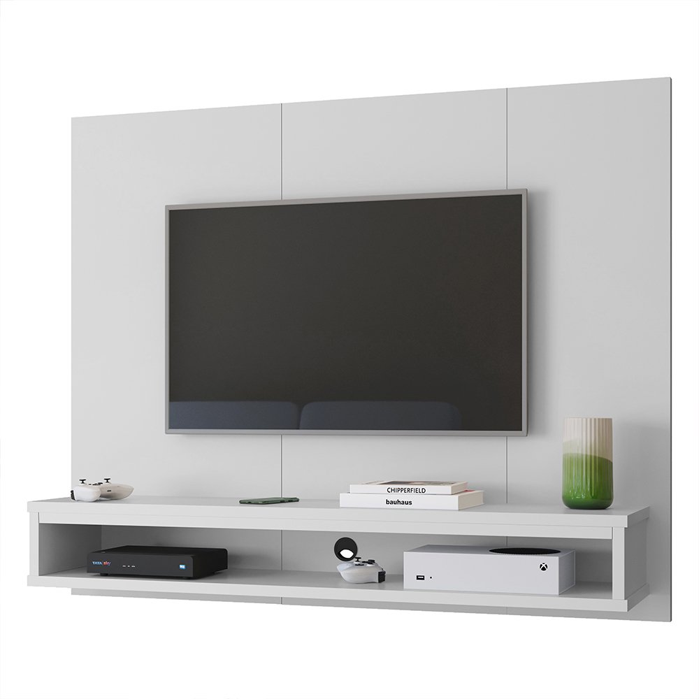 Painel Suspenso Cissa Tv 32 36 39 40 42 46 47 50 Polegadas Prateleira Nicho Quarto Sala -branco-rpm