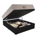Ver imagem 3 de Cama Baú Casal Sintético + Colchão Casal Ortobom Airtech Molas Springpocket (65x138x188) Preto