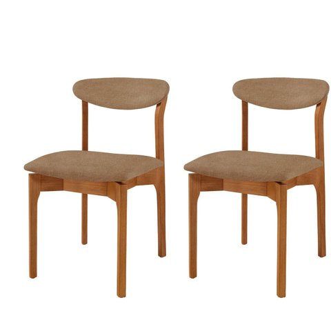 Kit 2 Cadeiras para Sala de Jantar Monaco Madeira Maciça