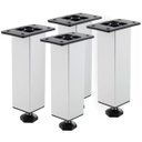 Ver imagem 1 de Pés para Móveis e Armários em Alumínio Escovado 4 Peças