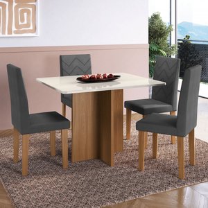 Mesa de Jantar 4 Lugares Miami Freijo/off White/grafite - Indekes
