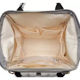 Bolsa Mochila Maternidade Lequeen Original Preto com Branco Listras - 3