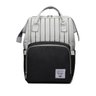 Bolsa Mochila Maternidade Lequeen Original Preto com Branco Listras - 1