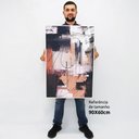 Ver imagem 2 de Quadro Decorativo em Canvas Abstrato Pincelada Rustic TaColado Moldura Flutuante 4,5cm Preta 90 x 60