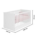 Ver imagem 3 de Kit Quarto de Bebê Doce Sonho com Berço Mini Cama Guarda Roupa 2 Portas e Colchão D18 130x70 Movellu