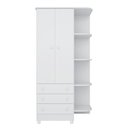Ver imagem 5 de Kit Quarto de Bebê Doce Sonho com Berço Mini Cama Guarda Roupa 2 Portas e Colchão D18 130x70 Movellu