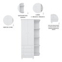 Ver imagem 7 de Kit Quarto de Bebê Doce Sonho com Berço Mini Cama Guarda Roupa 2 Portas e Colchão D18 130x70 Movellu