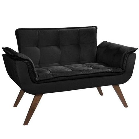 Poltrona Namoradeira Orion 02 Lugares Base Palito Preto