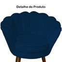Ver imagem 2 de Kit 2 Poltronas Decorativa Pétala Suede Azul Marinho Pés Madeira Mz Decor