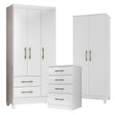 Ver imagem 1 de Guarda Roupa Infantil Lima com Cômoda Ms913 e Armário Multiuso Jade Branco Brilho – Moval